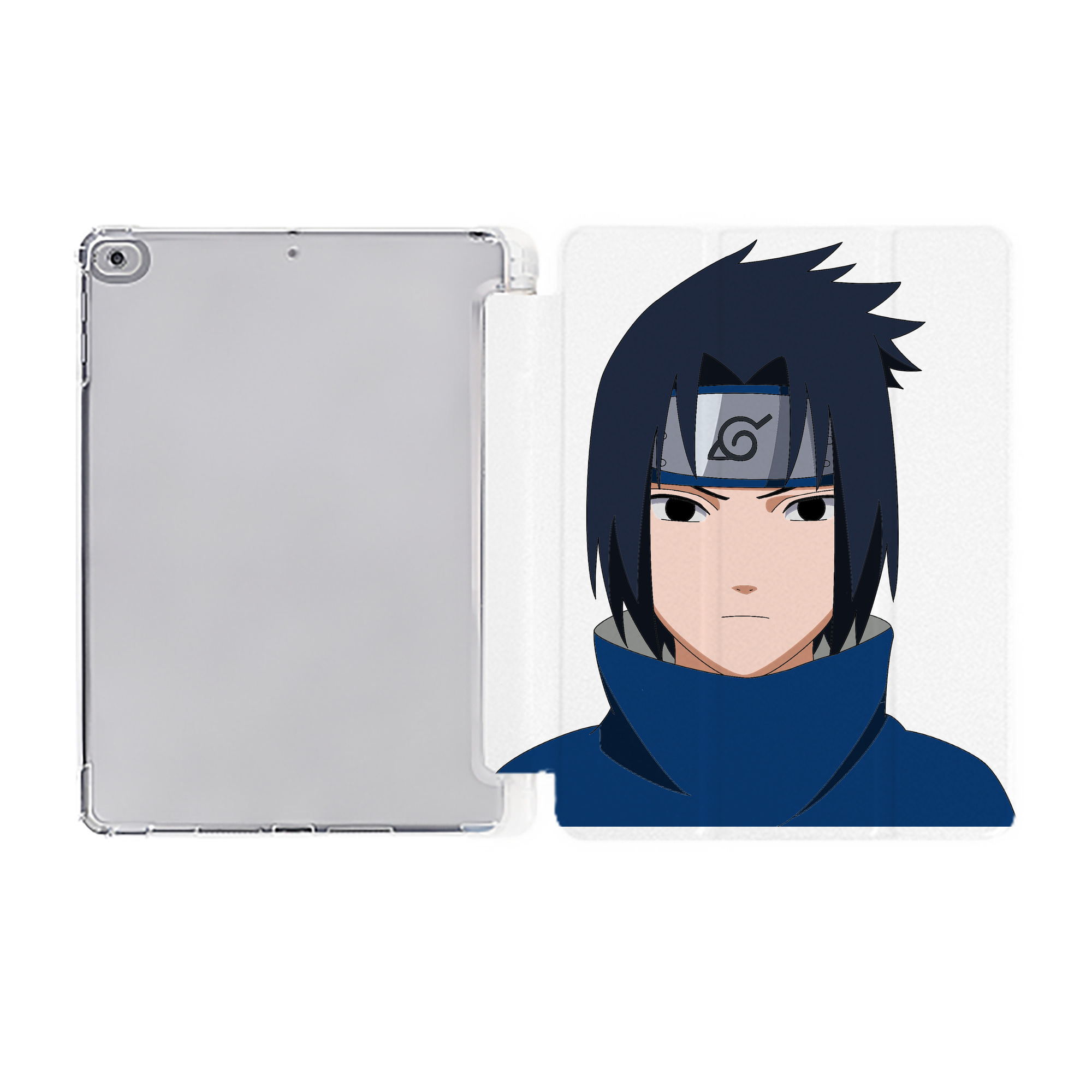 （画像用） NARUTO -ナルト- うちは サスケ Uchiha Sasuke IPad ケース ペン収納付き 三つ折りスタンド PUレザー×シリコン 対応機種9.5/10.5/10.9インチ